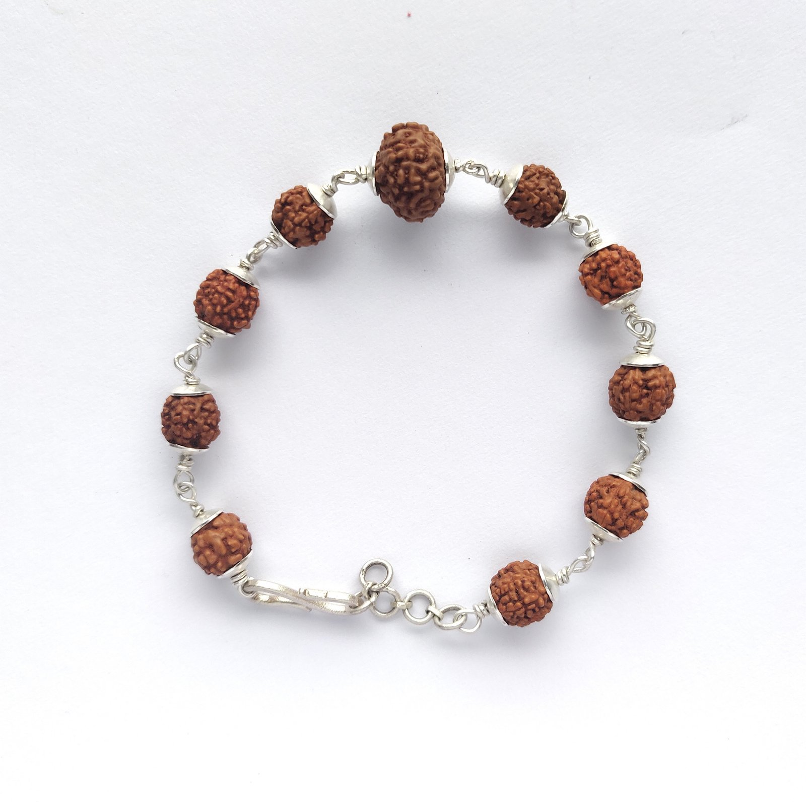 7 Mukhi Rudraksha Bracelet In Pure Silver 100 Genuine Beads