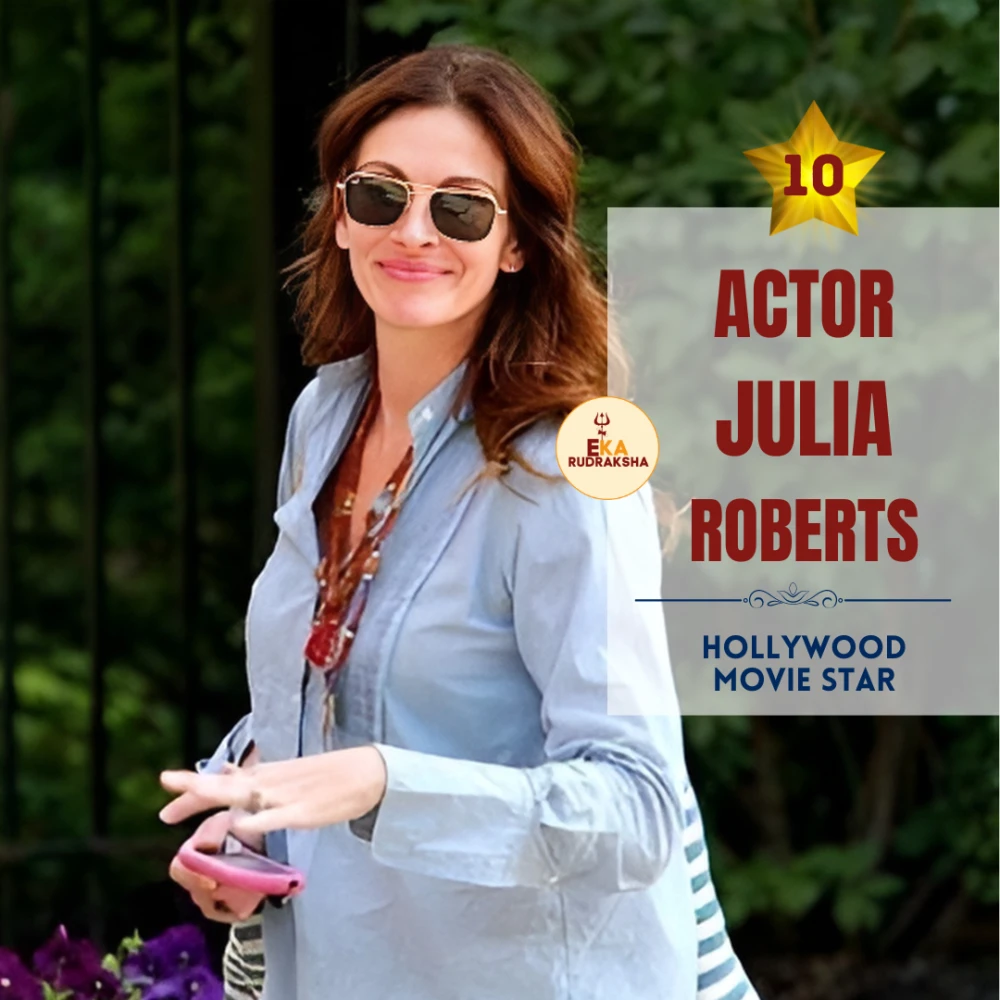 holywood actress julia Roberts wearing Rudraksha mala