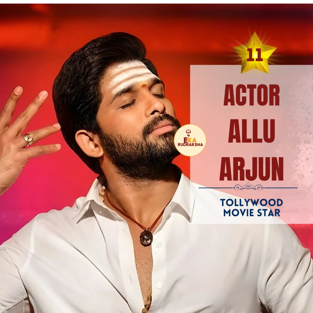 kollywood telugu actor allu Arjun wearing Rudraksha mala