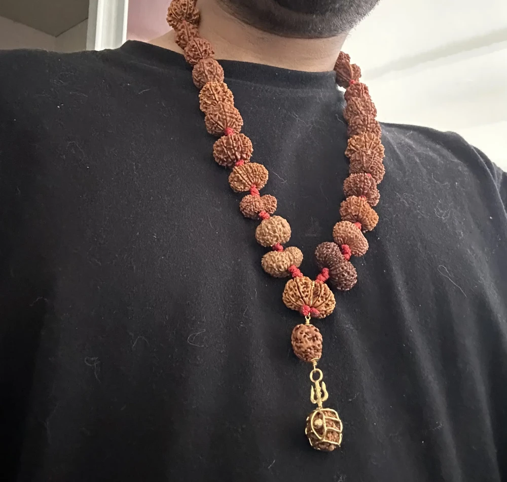 siddha mala wearing person