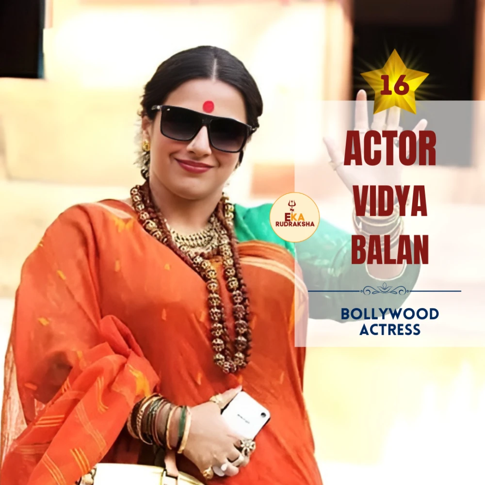 bollywood and tv actress vidya Balan wearing Rudraksha mala