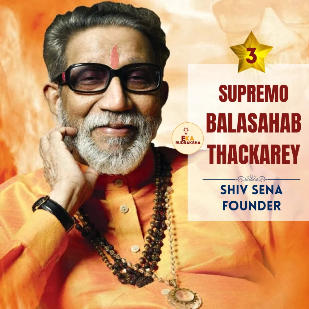 maharashtra politician bala saheb thackerey wearing rudraksha