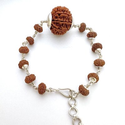 8 Mukhi Rudraksha bracelet pure silver Lab Certified lord ganesha luck