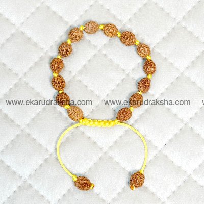4 Mukhi Rudraksha bracelet Certified Brahma Saraswati Memory study improvement children Vishuddha Throat chakra balance hand band