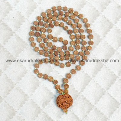 Nepal 4 Mukhi Rudraksha mala Lab Certified 108 beads Saraswati Brahma memory study concentration mercury Necklace
