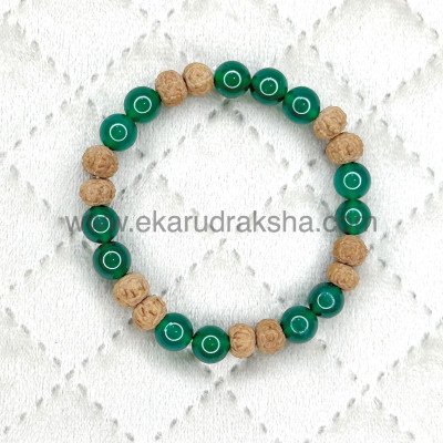 7 Mukhi Rudraksha Green Jade bracelet lab Certified improve money flow